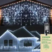 99FT 1216 LED Christmas Lights Outdoor Decorations 8 Modes White Curtain String