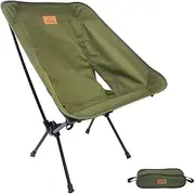 Willkon Storable Moonlight Series Camping Chair with 7-Series Aluminum Frame for Ultra-Light and Secure Outdoor Comfort (Green, K4)
