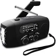 Emergency Radio, Portable Solar Hand Crank AM FM Shortwave Radio for Survival, Rechargeable Battery Powered Radio,USB Charger,Flashlight,Reading Lamp,SOS Alarm for Home Outdoor