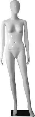 Abstract Female Plastic Mannequin - Gloss white relaxed pose