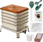 Durable 5-Tray Worm Compost Bin with Starter Kits for Easy Food Waste Recycling