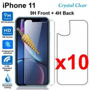 x10 Tempered Glass 9H Guard screen protector for Apple iPhone 11 Front Film Back