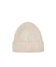 Loewe Logo Patch Ribbed Knit Beanie One size light beige