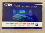 ATEN PETITE 2-PORT USB KVM SWITCH CS-62U 1.8m VIDEO AUDIO CABLE NIB FREE SHIP
