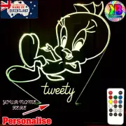 TWEETY BIRD Personalised 3D LED Night Light Colour Changing Lamp Battery USB