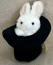 RABBIT IN HAT FOLKMANIS HAND PUPPET TOP HAT PLUSH ANIMAL MAGICIAN NEW TAGS