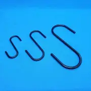 10 x Metal S Hook Powder Coated Steel Wire Large Sign Hanging Hooks