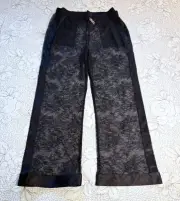 VICTORIAS SECRET Tuxedo Lace Trim Sexy PJ LoungePajama Pants NWT Sz Large