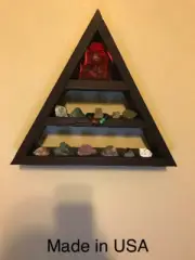 Triangle Shelf for Boho Room Decor, Altar Shelf, Boho Bathroom Decor, Triangle w