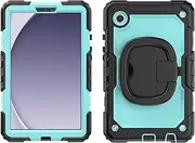 Heavy Duty Shockproof TPU Case Compatible with Samsung Galaxy Tab A9 8.7Inch 2023 Model (SM-X110/SM-X115) Kids Case,360 Degree Rotating Handle Stand Bracket W Screen Protector+Shoulder Strap Tablet Ca
