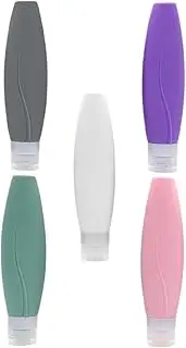 VINTORKY 5pcs Leakproof Silicone Travel Bottles Portable Containers for Toiletries Clean Design for Shampoo Conditioner and Lotion Travel