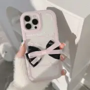 Pink Bow Tie Pearl Cover For iPhone 16 15 14 13 12 11 Pro Max Plus Clear Case AU
