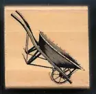 WHEELBARROW GARDEN TOOL Farm Accessory NEW Wood Mount CRAFT HOBBY RUBBER STAMP