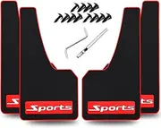 4 PCS Plus Size Carbon Fiber Pattern Car Mud Flaps, Splash Guard, Fit for Full-Size Suvs, Pickup, Truck, Rvs, and Freight Caravans All-Weather with Wide Body and Scratch/Abrasion Resistance(Standard s