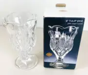 Shannon Crystal by Godinger 8 Inch Crystal Tulip Vase Made In Czech Republic New