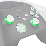 eXtremeRate Multi-Colors Luminated Dpad Thumbsticks Start Back Sync ABXY Buttons for Xbox Series X/S Controller, White Classical Symbols Buttons DTF LED Kit for Xbox Core Controller