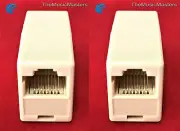 2X CAT5 Network Cable Cord Wire RJ-45 COUPLER Splice Extension Connector VWLTW