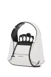 ALEXANDER MCQUEEN 2590$ The Jewelled Hobo Mini Bag , Knuckle Handle, Chain