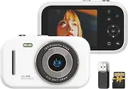 1080P Digital Camera Portable Digital Video Camera 48MP Dual Lens 2.8 Inch IPS Screen Game Playing Music Listening Built-in Battery with 32GB TF Card USB Card Reader Birthday Teens