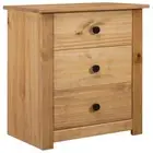 Bedside Cabinet With 3 Drawers Solid Pine Wood Nightstand Lamp Table Organizer