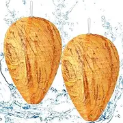 DECYOOL 2 Pack Mini Size Wasp Nest Decoy Hanging Wasp for Hornets Yellow Jackets Outdoor Water-Repellent Material (Orange)