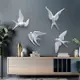 樹脂鳥創意牆壁 3d 貼紙客廳動物雕像牆壁畫電視牆背景裝飾傢居裝飾鳥