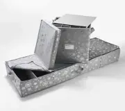 Tidy & Co. Holiday Storage Ornament Box & Multi- Purpose Storage Grey Snowflake