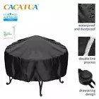 210D Fire Pit Cover Garden BBQ Grill Bucket Round Outdoor Protector Waterproof