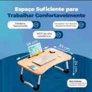 Folding Table Laptop Computer Bed Tray Cup Slot Breakfast Reading Lap Desk Stand
