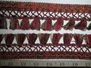 6 yards LATTICE TASSEL SKIRT FRINGE 2" WINE-RED/GOLD/GREEN Fabric Trim U
