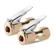 Heavy Duty Air Chuck, Closed Flow Straight Tire Chuck with Lock 2 Pack Brass