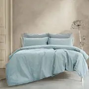 Ardor Embre Chambray Linen Look 100% Cotton Quilt Cover Set