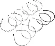 [Vaguelly] 10Pcs Men Wavy Headbands Elastic Sports Hair Accessories Invisible Headwear for Straight Curly Hair Soft Durable Stylish Design for Football and Outdoor