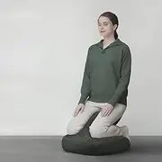 Ergonomic Meditation Bench with Three-Point Support, Cushioned Seat for Kneeling Position, Metal Frame (Dark Gray)