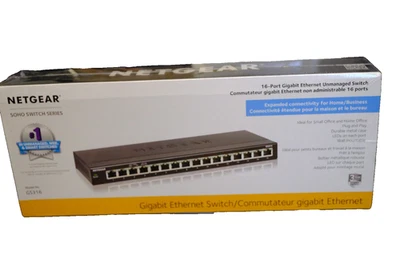 SEALED NETGEAR GS316-100NAS 16 Ports Standalone Ethernet Switch Unmanaged