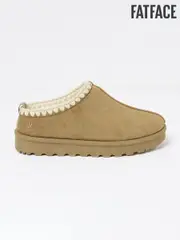 FatFace Lyra Tan Brown Snug Mule Slippers (Q60525) | $98