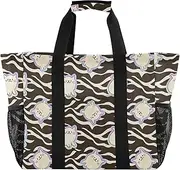 [sanluoli] Tote Collapsable Large Beach Bag Sandproof with Handles Car Tote, Wave Black White Cute Animal Cat, 1 size