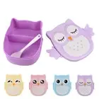 Plastic Students Lunch Box with Spoon Lunch Food Container Outdoor