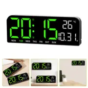 LED Digital Wall Clock Wall Time Temperature Humidity Display Electronic Display