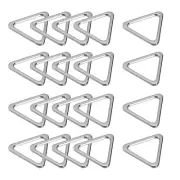 Metal Triangle Ring Buckles (25x24x3mm) 20pcs, Webbing Bag Clasps Silver Tone