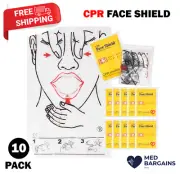 Ever Ready First Aid CPR Face Shield for Adults Children and Infants - 10 Pack