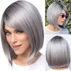 Bangs Synthetic Hair Ombre Cosplay Wigs Bob Wigs Full Wigs Short Straight Wig