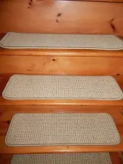 14 = STEPS 9" X 29" Tufted WOOL Carpet Stair Treads.