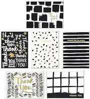Hallmark Thank You Cards Assortment, Artistic Black and White (24 Cards with Envelopes for Baby Showers, Wedding, Bridal Showers, All Occasion)
