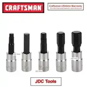 CRAFTSMAN HAND TOOLS 5pc 1/4 SAE Hex Allen key bit ratchet wrench socket set