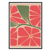 Galrie Stunning Modern Floral Art Print by Steve Simpson - Abstract Flower Design, Black Frame, A0 84 x 119cm (33 x 47inch)