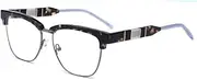 [HDUBFY] Women Acetate Glasses Frames Men Stripe Leg Frame Retro Glasses