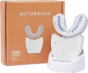 autobrush Sonic Pro U Shaped Adult Electric Toothbrush with Unique 360° Nylon Bristles, 3 Cleaning Modes, Ultrasonic LED Lights, Rechargeable, Waterproof (Double-Sided, White)