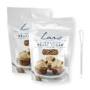 Lars Own Cinnamon Pearl Sugar 10 Oz. X 2 with Mini Wire Whisk (3-Pc Set
