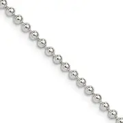 16 Inch Sterling Silver 2.35mm Beaded Chain